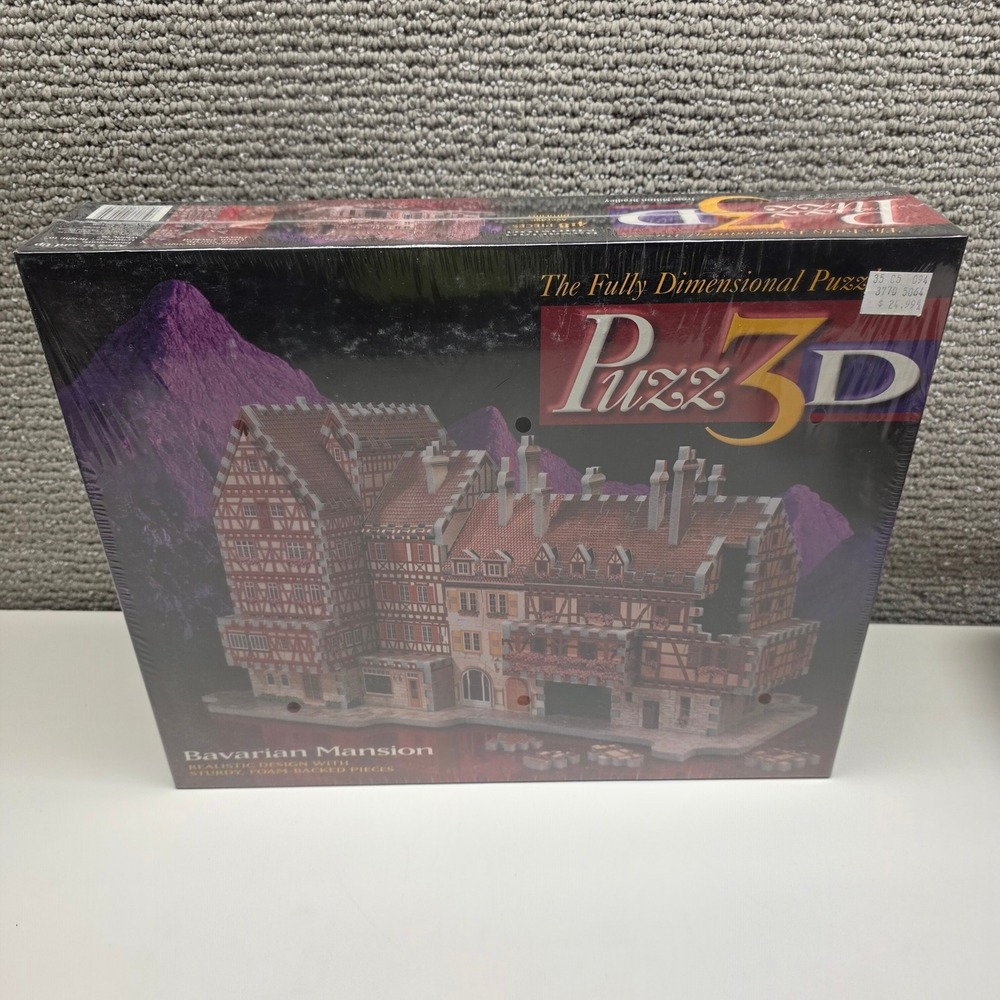 Wrebbit Puzz 3D Bavarian Mansion‎ 418 Piece Foam Backed Puzzle Vintage 1994 New